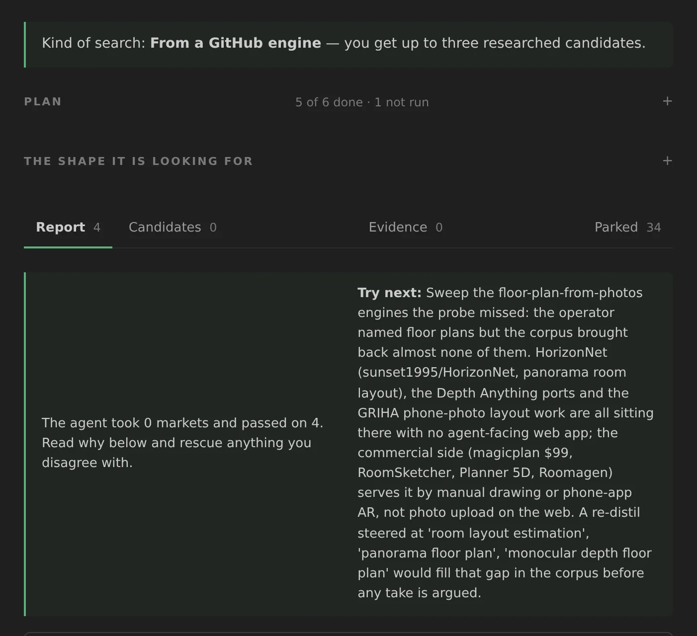 A From a GitHub engine hunt: it passed on four markets and names the engines the probe missed.